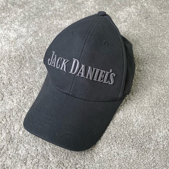 Jack Daniels Baseball Cap Hat Black Embroidered OS 100% Cotton Adjustable Strap - Picture 2 of 8